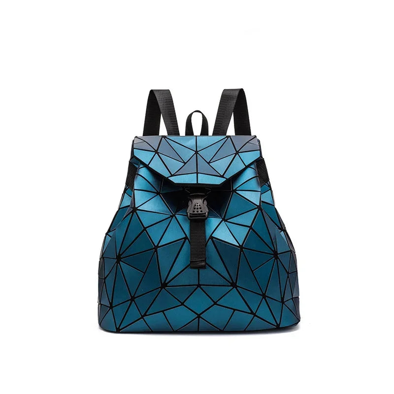 Women matte Geometric bag Female s For Teenage Girls Bagpack Drawstring Bag Holographic Backpack