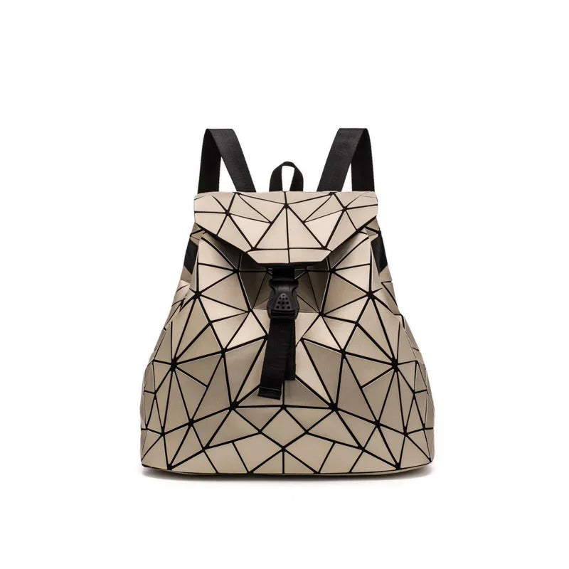 Women matte Geometric bag Female s For Teenage Girls Bagpack Drawstring Bag Holographic Backpack