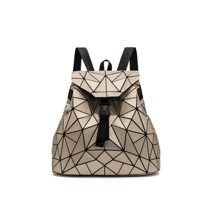 Women matte Geometric bag Female s For Teenage Girls Bagpack Drawstring Bag Holographic Backpack