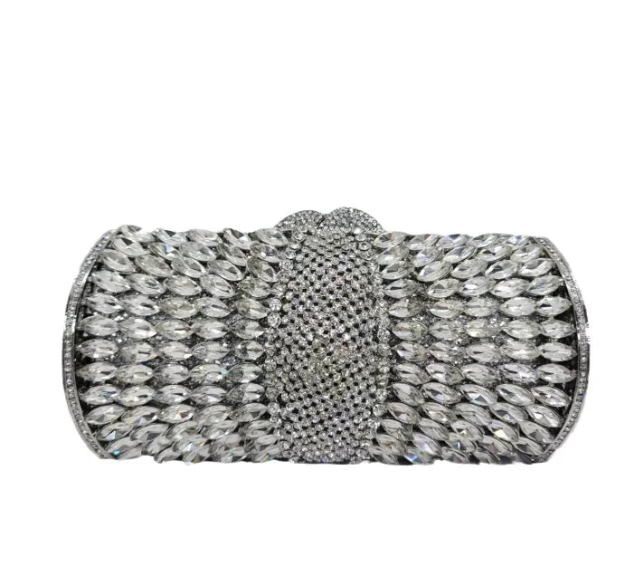 Women purple Diamonds Clutches Rhinestone Bag Flower Clutch Party Evening Purse Handbags Wedding   Female wallet