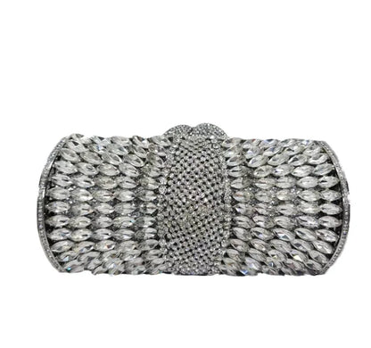 Women purple Diamonds Clutches Rhinestone Bag Flower Clutch Party Evening Purse Handbags Wedding   Female wallet