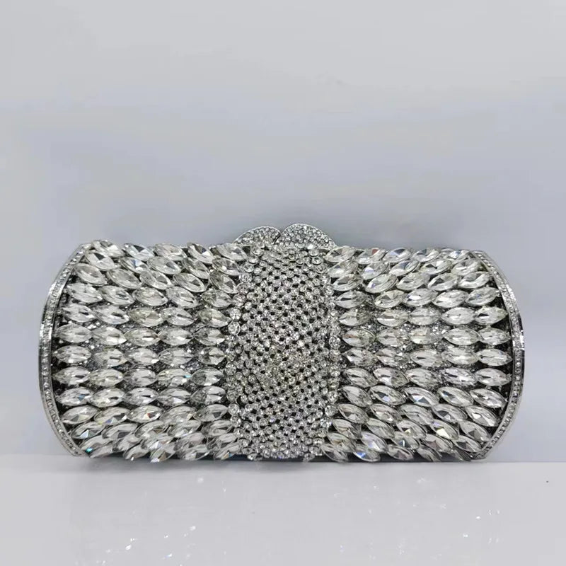 Women purple Diamonds Clutches Rhinestone Bag Flower Clutch Party Evening Purse Handbags Wedding   Female wallet