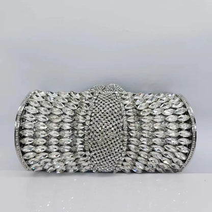 Women purple Diamonds Clutches Rhinestone Bag Flower Clutch Party Evening Purse Handbags Wedding   Female wallet