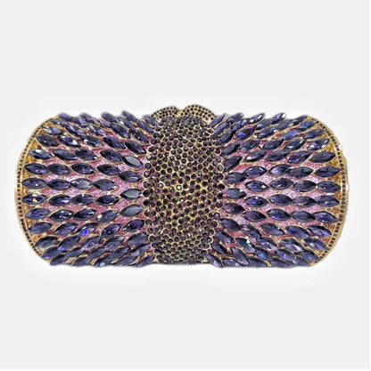 Women purple Diamonds Clutches Rhinestone Bag Flower Clutch Party Evening Purse Handbags Wedding   Female wallet