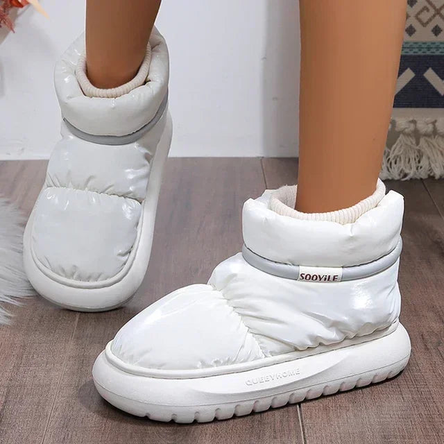 Women's 2023 Winter Warm Plush Cotton Padded Shoes Thick Bottom Waterproof Down Snow Boots Woman Non-Slip Platform Ankle Boots