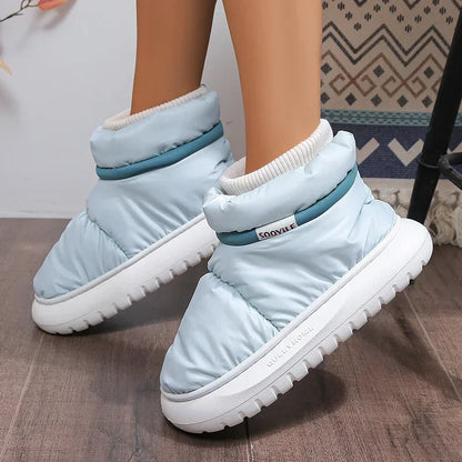 Women's 2023 Winter Warm Plush Cotton Padded Shoes Thick Bottom Waterproof Down Snow Boots Woman Non-Slip Platform Ankle Boots