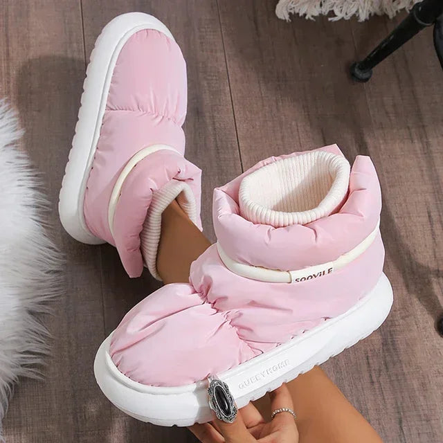 Women's 2023 Winter Warm Plush Cotton Padded Shoes Thick Bottom Waterproof Down Snow Boots Woman Non-Slip Platform Ankle Boots