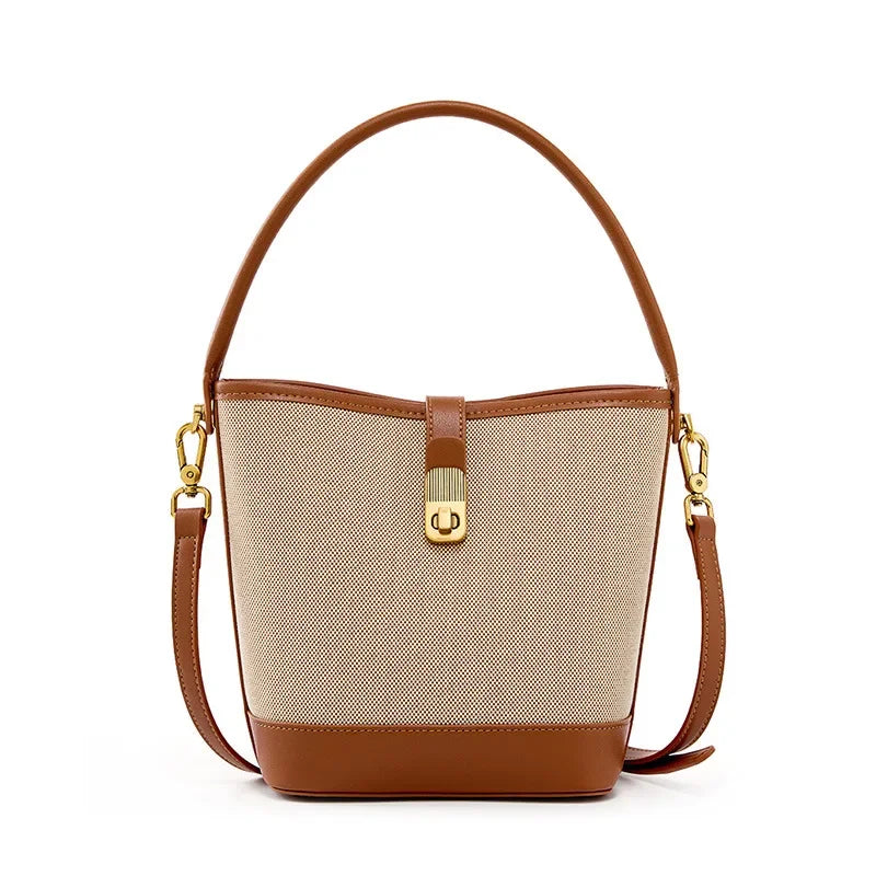 Women's 2024 New Water Bucket Bag Crossbody Handbag with Advanced Sense, Commuter Weaving Shoulder Bag