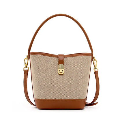 Women's 2024 New Water Bucket Bag Crossbody Handbag with Advanced Sense, Commuter Weaving Shoulder Bag