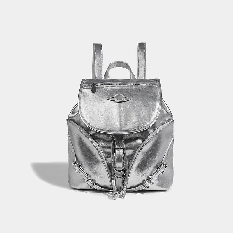 Women's American Retro Small High Quality Trendy Buckle 2024 New Backpack Female Student School Bag