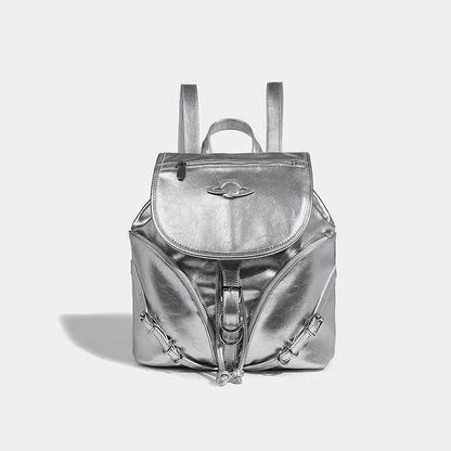 Women's American Retro Small High Quality Trendy Buckle 2024 New Backpack Female Student School Bag