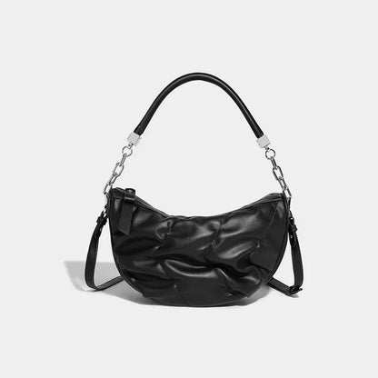 Women's Armpit Soft Leather Large Capacity Shoulder High Quality 2024 Versatile Dumpling Crossbody Pleated Bag