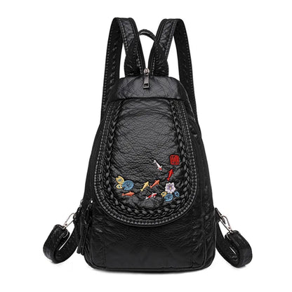 Women's  Backpack Ladies Small Backpack For Teenage Girl  Bagpack Soft Washed Leather Chest Bags for Women 2020 Mochila Feminina