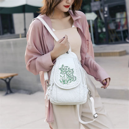 Women's  Backpack Ladies Small Backpack For Teenage Girl  Bagpack Soft Washed Leather Chest Bags for Women 2020 Mochila Feminina