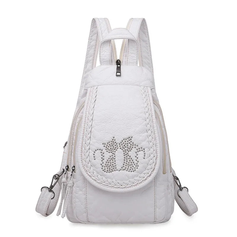 Women's  Backpack Ladies Small Backpack For Teenage Girl  Bagpack Soft Washed Leather Chest Bags for Women 2020 Mochila Feminina