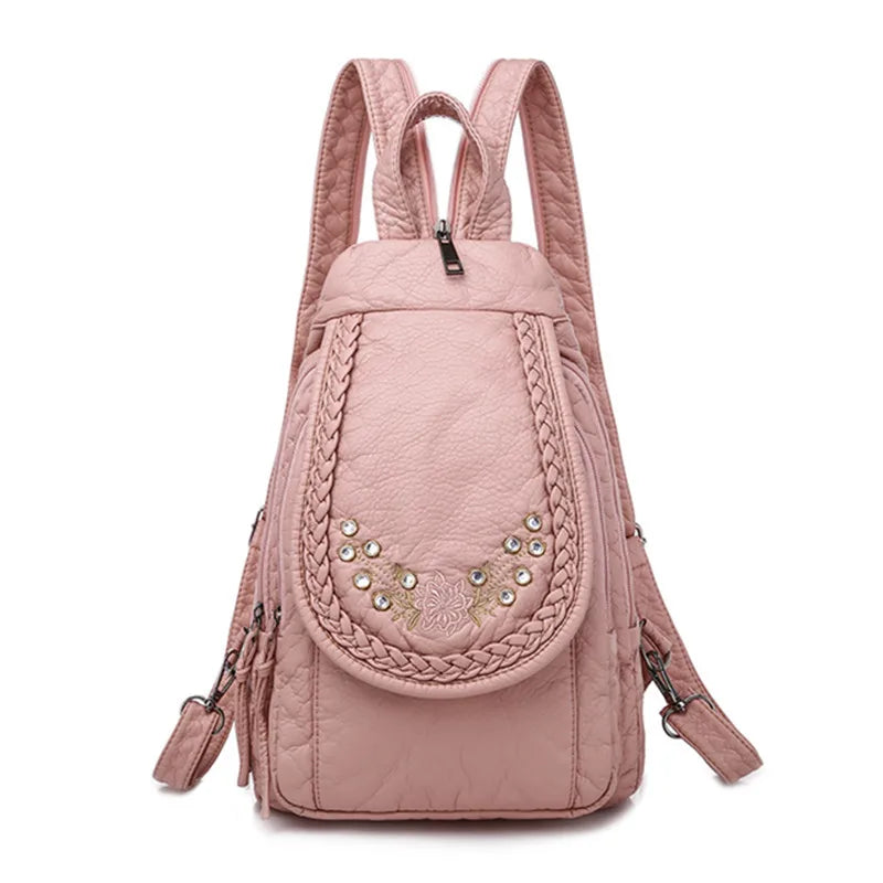 Women's  Backpack Ladies Small Backpack For Teenage Girl  Bagpack Soft Washed Leather Chest Bags for Women 2020 Mochila Feminina