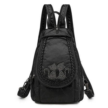 Women's  Backpack Ladies Small Backpack For Teenage Girl  Bagpack Soft Washed Leather Chest Bags for Women 2020 Mochila Feminina