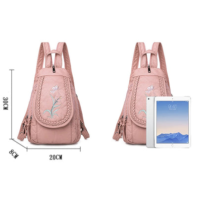 Women's  Backpack Ladies Small Backpack For Teenage Girl  Bagpack Soft Washed Leather Chest Bags for Women 2020 Mochila Feminina