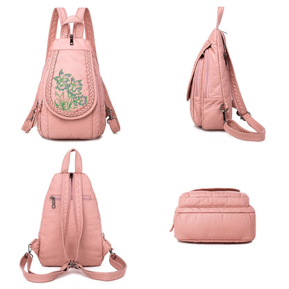 Women's  Backpack Ladies Small Backpack For Teenage Girl  Bagpack Soft Washed Leather Chest Bags for Women 2020 Mochila Feminina