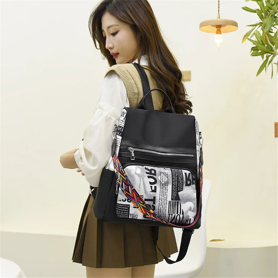 Women's Backpack Large Capacity Casual Back Pack Travel Bagpack Shoulder Bag High Quality Nylon Cloth Racksack Mochila Sac A Dos