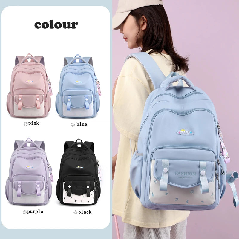 Women's Backpack Patchwork Color Female Woman Travel Bag High Quality Schoolbag for Teenage Girl Boy Book Knapsack High Quality