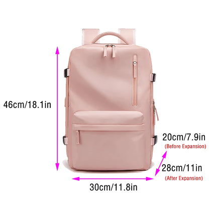 Women's Backpack Travel Waterproof USB Port Shoes Bag Laptop Casual Fashion School Backpacks Expandable Female Bags Promotion