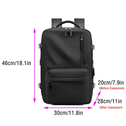 Women's Backpack Travel Waterproof USB Port Shoes Bag Laptop Casual Fashion School Backpacks Expandable Female Bags Promotion