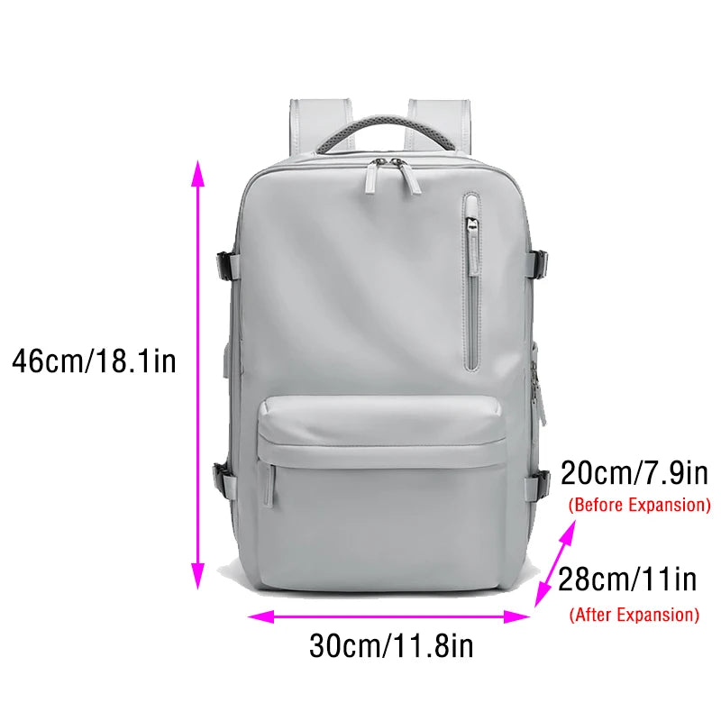 Women's Backpack Travel Waterproof USB Port Shoes Bag Laptop Casual Fashion School Backpacks Expandable Female Bags Promotion
