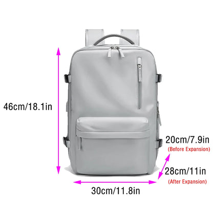 Women's Backpack Travel Waterproof USB Port Shoes Bag Laptop Casual Fashion School Backpacks Expandable Female Bags Promotion