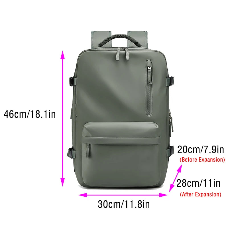 Women's Backpack Travel Waterproof USB Port Shoes Bag Laptop Casual Fashion School Backpacks Expandable Female Bags Promotion