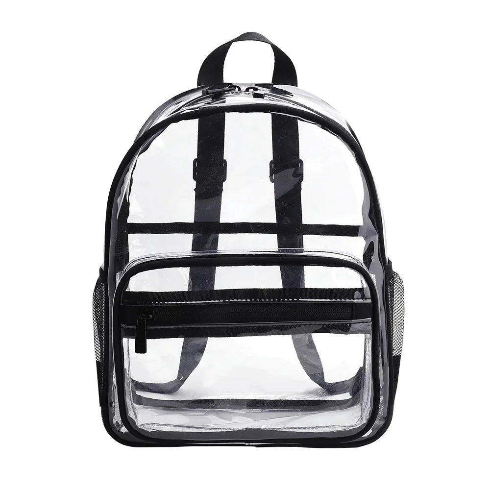 Women's Backpack Waterproof PVC Female Fashion College Students Transparent Bag Large Solid Clear Backpacks