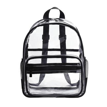 Women's Backpack Waterproof PVC Female Fashion College Students Transparent Bag Large Solid Clear Backpacks