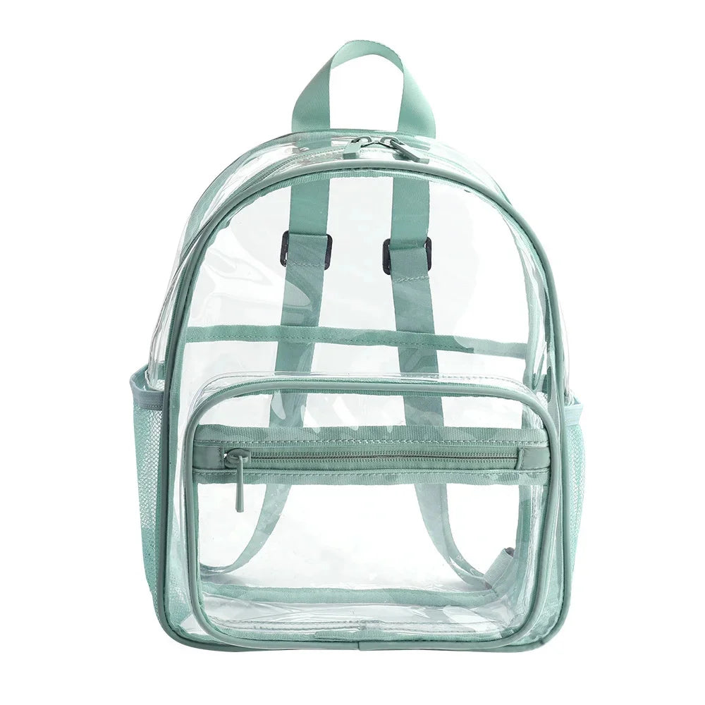 Women's Backpack Waterproof PVC Female Fashion College Students Transparent Bag Large Solid Clear Backpacks