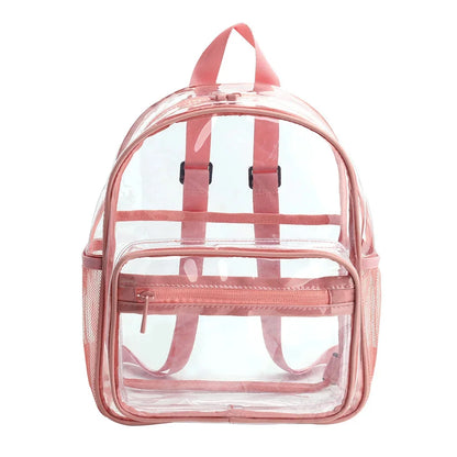 Women's Backpack Waterproof PVC Female Fashion College Students Transparent Bag Large Solid Clear Backpacks