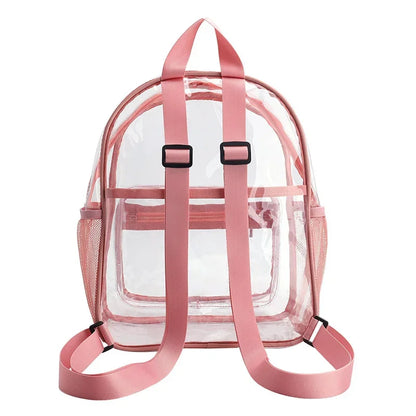 Women's Backpack Waterproof PVC Female Fashion College Students Transparent Bag Large Solid Clear Backpacks