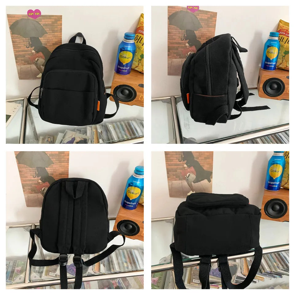 Women's Backpacks  Trend Canvas Female Bag Small School Bags White  Rucksack For Teen Girls Fashion Casual Backpack