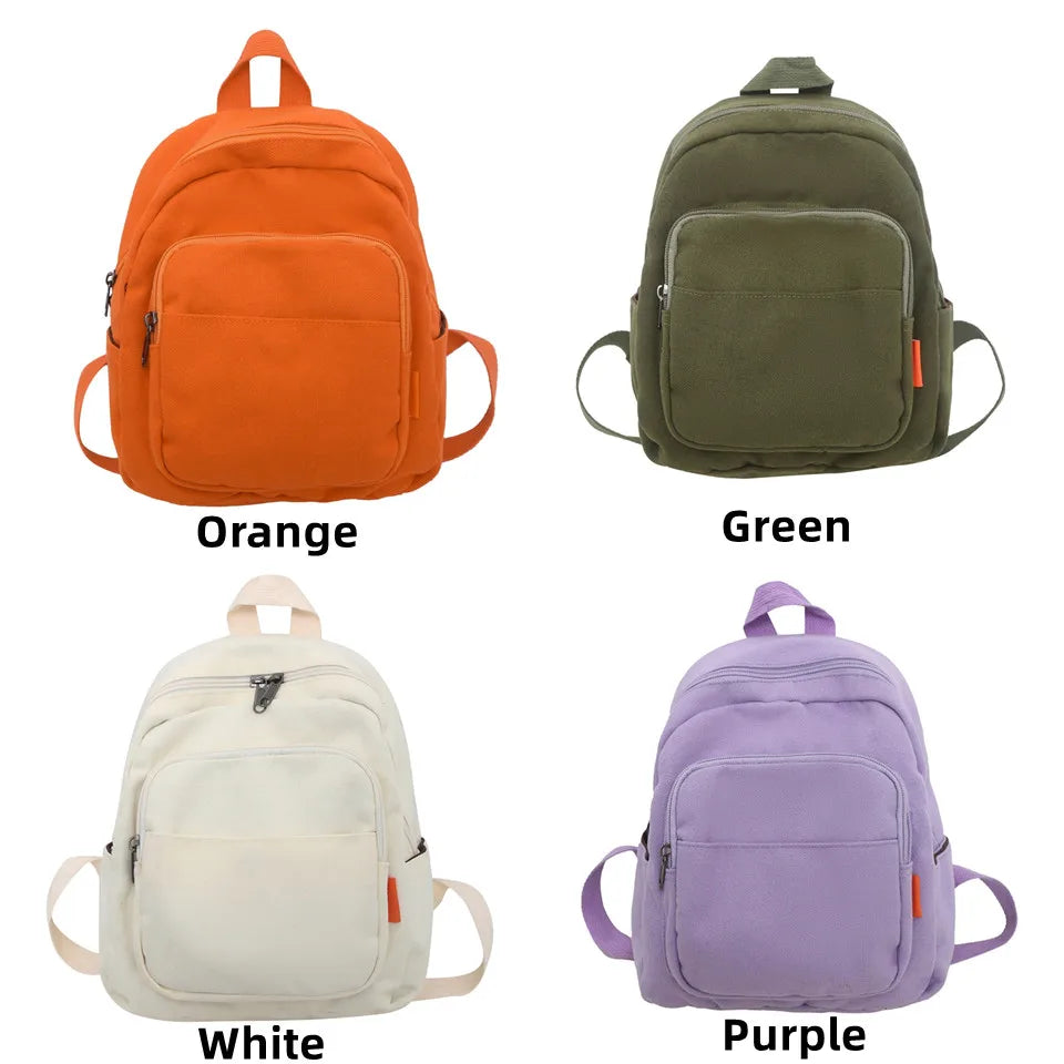 Women's Backpacks  Trend Canvas Female Bag Small School Bags White  Rucksack For Teen Girls Fashion Casual Backpack
