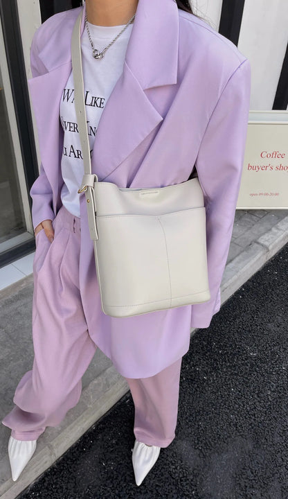 Women's Bag 2024 New Minimalist Commuter Bucket Bags Underarm Wide Shoulder Strap Crossbody Tote Solid Large Capacity Bolsas
