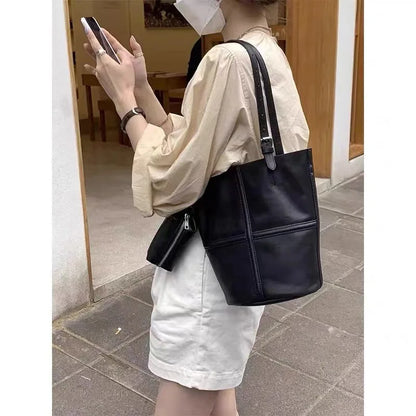 Women's Bag Korean Edition Tote Bucket Bag 2024 New Fashion Large Capacity Handheld Underarm Bag Trendy