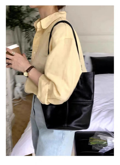 Women's Bag Korean Edition Tote Bucket Bag 2024 New Fashion Large Capacity Handheld Underarm Bag Trendy