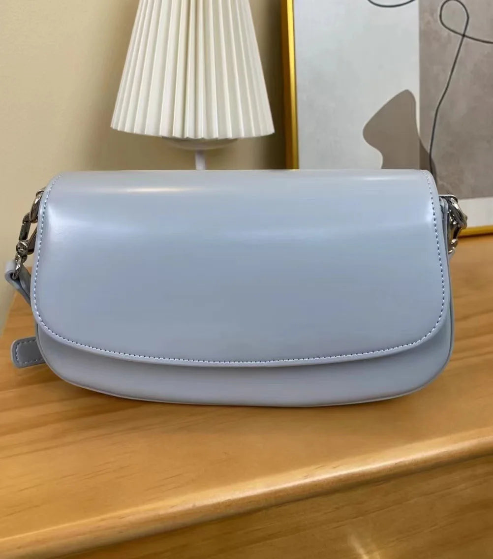 Women's Bag Niche 2024 New Genuine Leather Underarm Crossbody Handbags Fashion Simple Solid All-match Commuter Bolsas Mujer