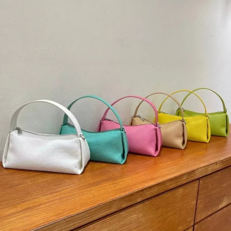Women's Bag Simple Niche Design 2024 Spring New Genuine Leather Handbags Fashion All-match Underarm Shoulder Bags Female Purses