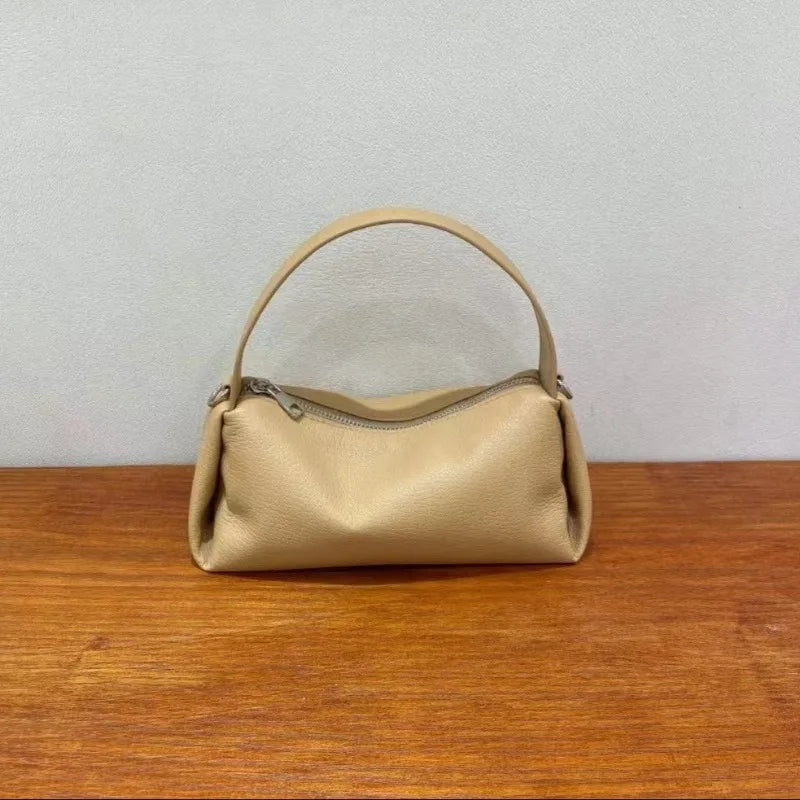 Women's Bag Simple Niche Design 2024 Spring New Genuine Leather Handbags Fashion All-match Underarm Shoulder Bags Female Purses