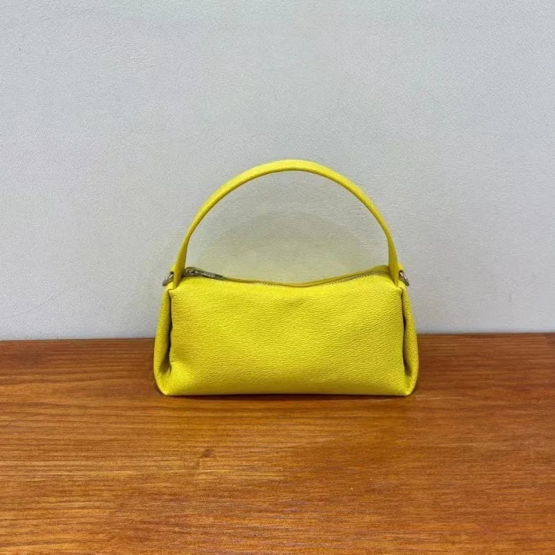 Women's Bag Simple Niche Design 2024 Spring New Genuine Leather Handbags Fashion All-match Underarm Shoulder Bags Female Purses
