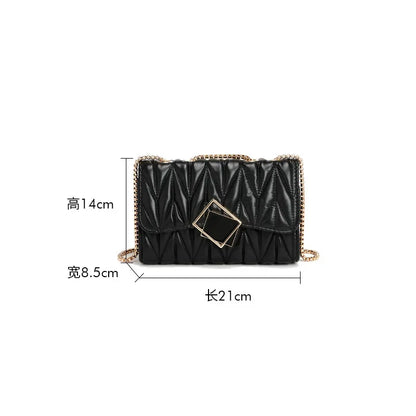 Women's Bags 2024 Fashion Trend Chain Pleated Shoulder Crossbody Bag  Luxury Bags