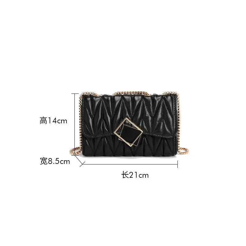 Women's Bags 2024 Fashion Trend Chain Pleated Shoulder Crossbody Bag  Luxury Bags