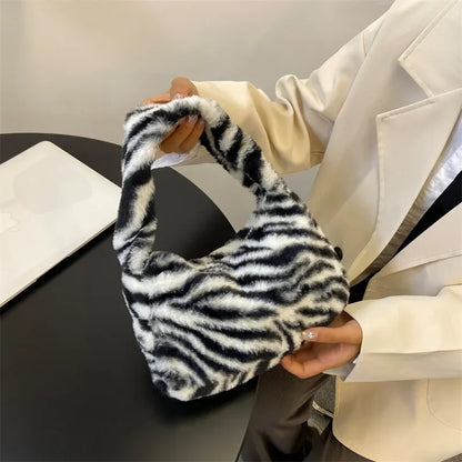 Women's Bags 2024 New Korean Style Fashion Plush Tote Bag Shoulder Crossbody Bag Ladies Hand Bags Designer Bags Luxury Bag