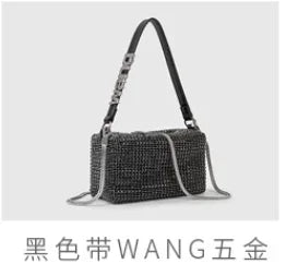 Women's Bags 2024 Summer Style Fashion Handmade One-shoulder Crossbody Bag Full of Diamonds Handbag with Shoulder Strap