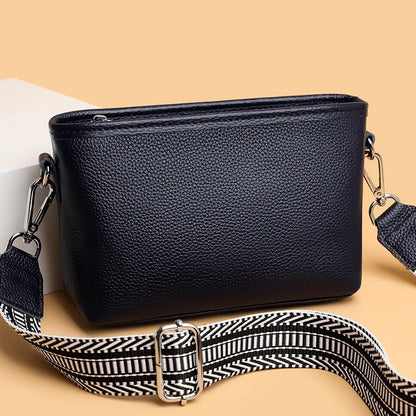 Women's Bags Luxury Solid Color Cow Leather Shoulder Messenger bag For Women 2023 Genuine Leather Female Handbag Ladies Tote Sac