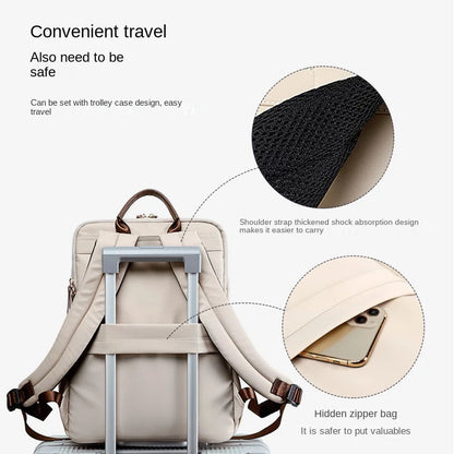 Women's Bags Simple 15.6inch Handbag Nylon Casual Notebook Travel Back Pack Fashion High Quality Waterproof Girl Small Backpacks
